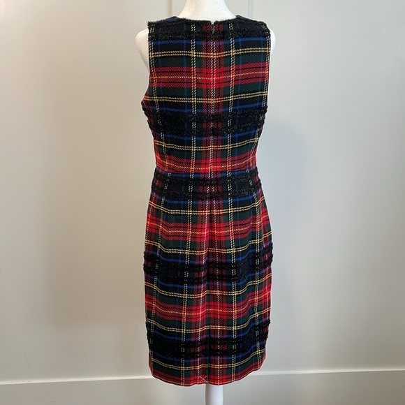 NWT J. Crew Red and Black Sheath Sleeveless Midi Dress - Picture 4 of 8